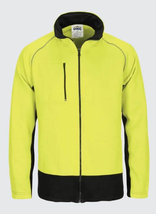 3725 HIVIS 2 TONE FULL ZIP FLEECY SWEAT SHIRT WITH TWO SIDE ZIPPED POCKETS