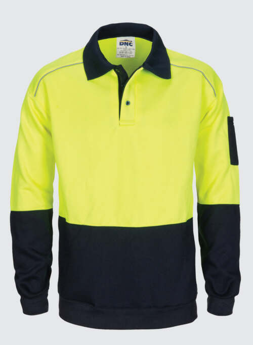 3727 HiVis Rugby Top Windcheater with Two Side Zipped Pockets