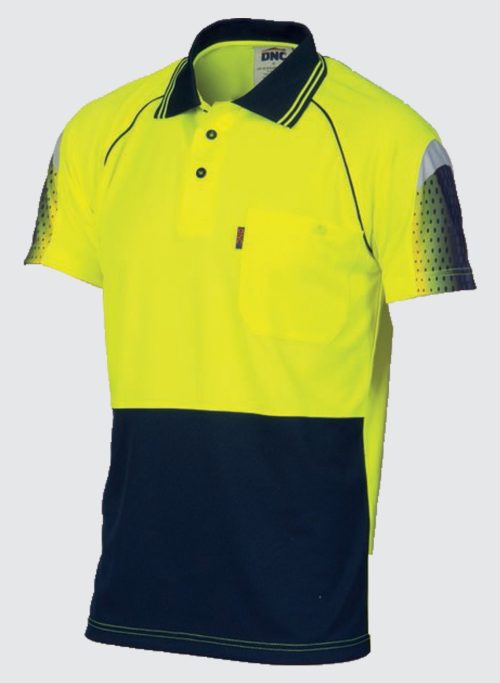 3751 HiVis Cool-Breathe Sublimated Piping Polo - Short Sleeve