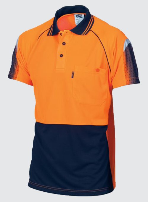 3751 HiVis Cool-Breathe Sublimated Piping Polo - Short Sleeve