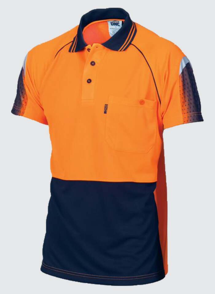 3751 HiVis Cool-Breathe Sublimated Piping Polo - Short Sleeve
