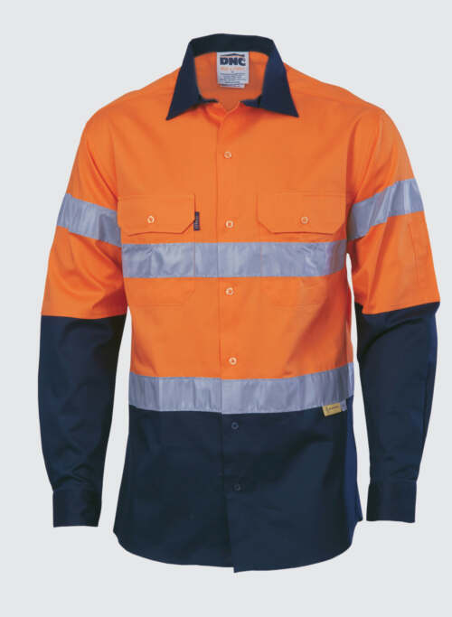 3886 HiVis Cool-Breeze Cotton Shirt with 3M 8910 R/Tape - Long sleeve