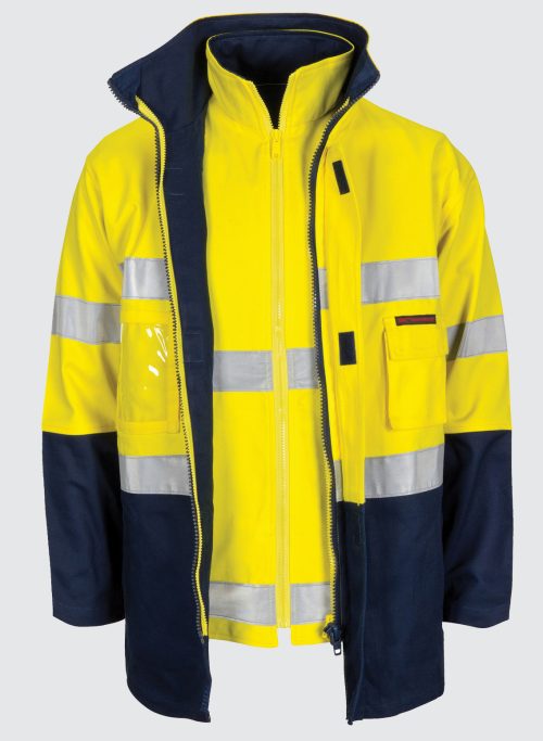 3764 HiVis "4 IN 1" Cotton Drill Jacket with Generic R/Tape