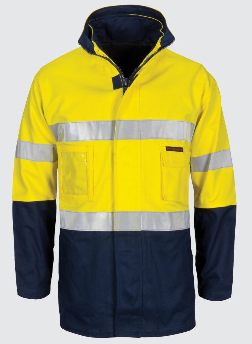 3764 HiVis "4 IN 1" Cotton Drill Jacket with Generic R/Tape