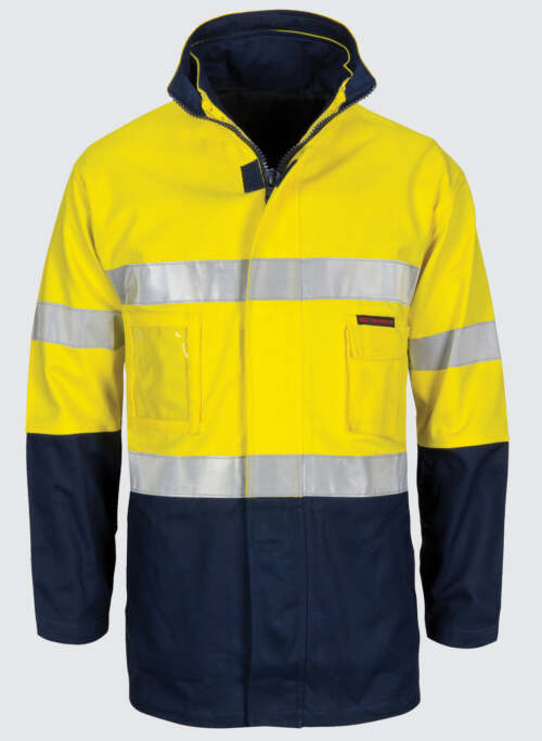 3764 HiVis "4 IN 1" Cotton Drill Jacket with Generic R/Tape