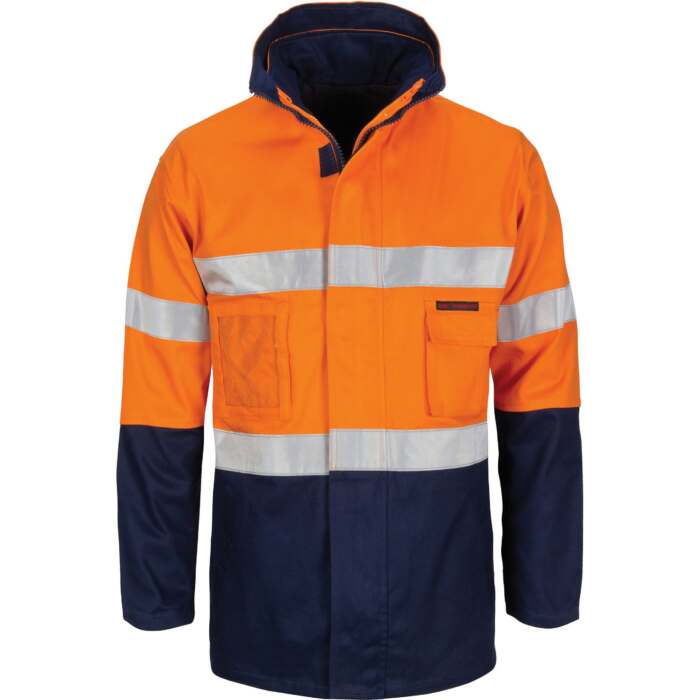 3764 HiVis "4 IN 1" Cotton Drill Jacket with Generic R/Tape