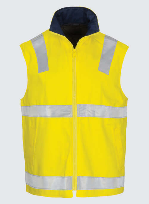 3765 HiVis Cotton Drill Reversible Vest with Generic R/Tape