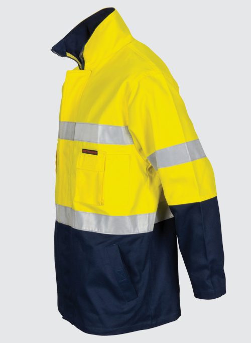 3767 HiVis Cotton Drill "2 in 1" Jacket with Generic Reflective R/Tape