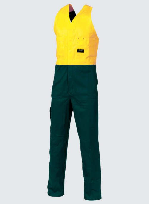 3853 HiVis Two Tone Cotton Action Back Overall
