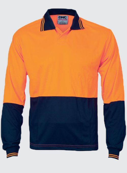 3904 HiVis Two Tone Food Industry Polo, Long Sleeve