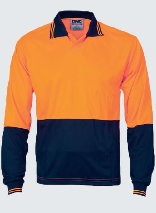 3904 HiVis Two Tone Food Industry Polo, Long Sleeve