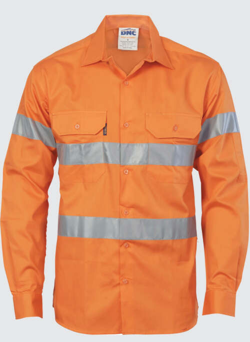 3967 HiVis Cool-Breeze Cotton Shirt with Generic R/Tape - Long sleeve