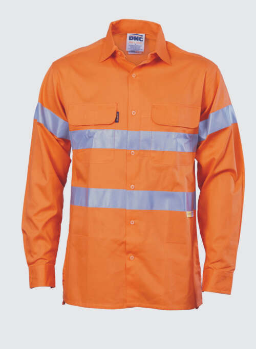 3987 HiVis Cool-Breeze Cotton Shirt with 3M 8906 R/Tape - Long sleeve