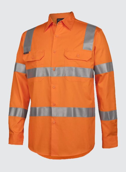 6DNWR HI VIS (D+N) L/S 150G VIC RAIL WORK SHIRT