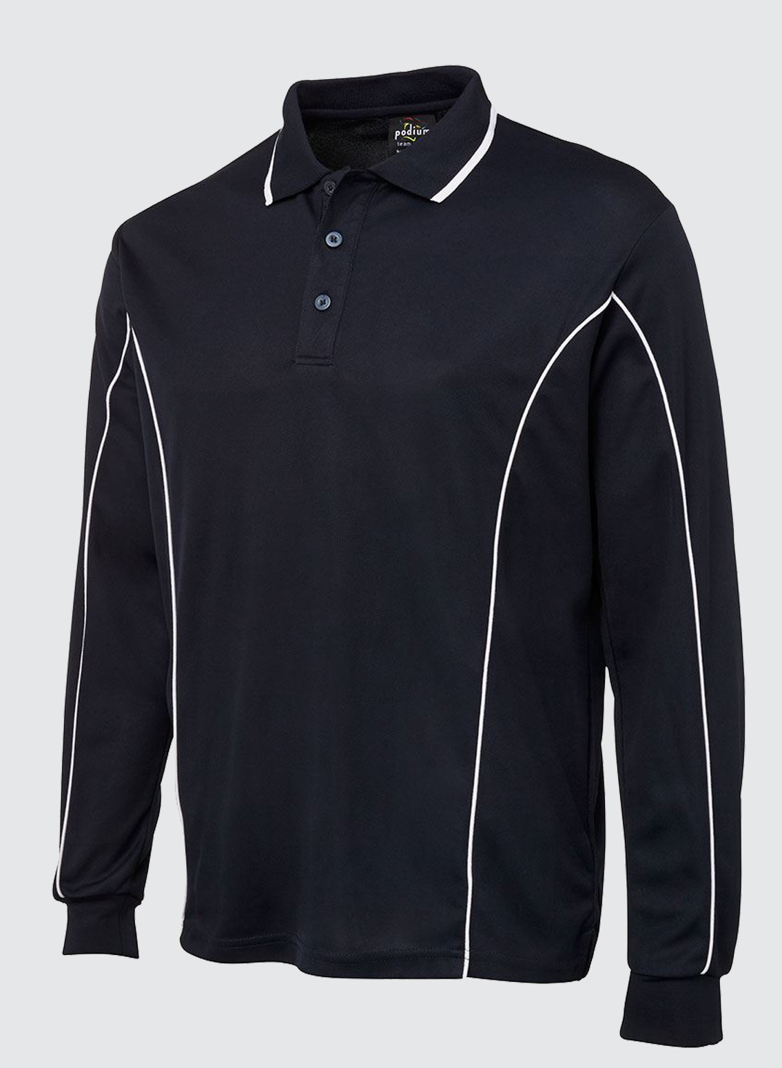7PIPL L/S Piping Polo