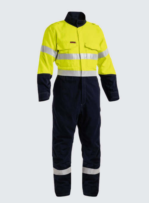 BC8086T TENCATE TECASAFE® PLUS TAPED 2 TONE HI VIS FR ENGINEERED VENTED COVERALL