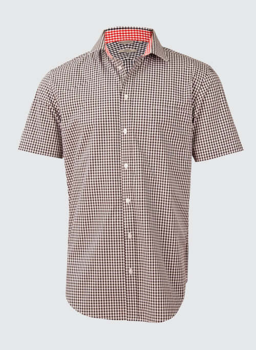 M7330S Men’s Gingham Check Short Sleeve Shirt