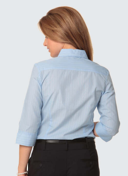M8223 Women's Pin Stripe 3/4 Sleeve Shirt