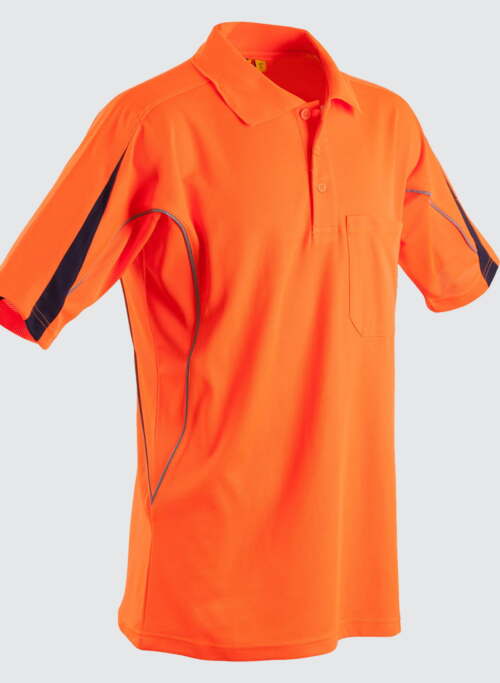 SW25A Men's TrueDry Hi-Vis Legend Short Sleeve Polo with Reflective Piping
