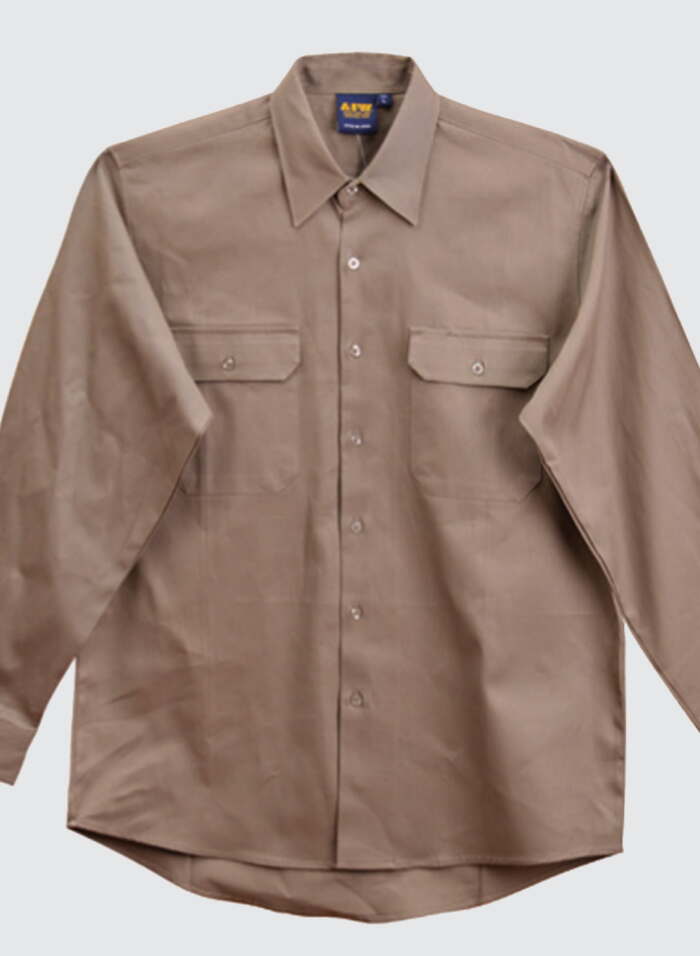 WT04 Cotton Drill Long Sleeve Work Shirt