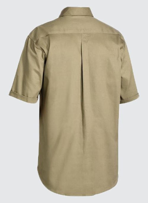 BSC1433 CLOSED FRONT COTTON DRILL SHIRT - SHORT SLEEVE