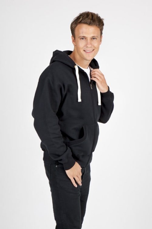 F909HZ Mens Brushed Heavy Zip Fleece Hoodie