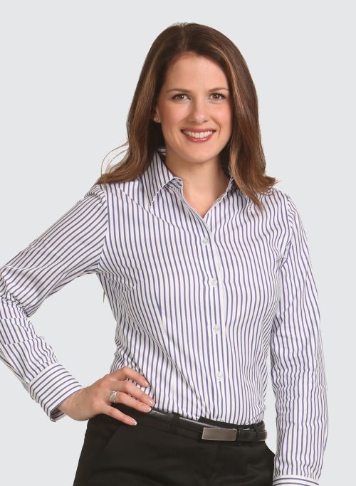 M8310L Ladies' Executive Sateen Stripe Long Sleeve Shirt