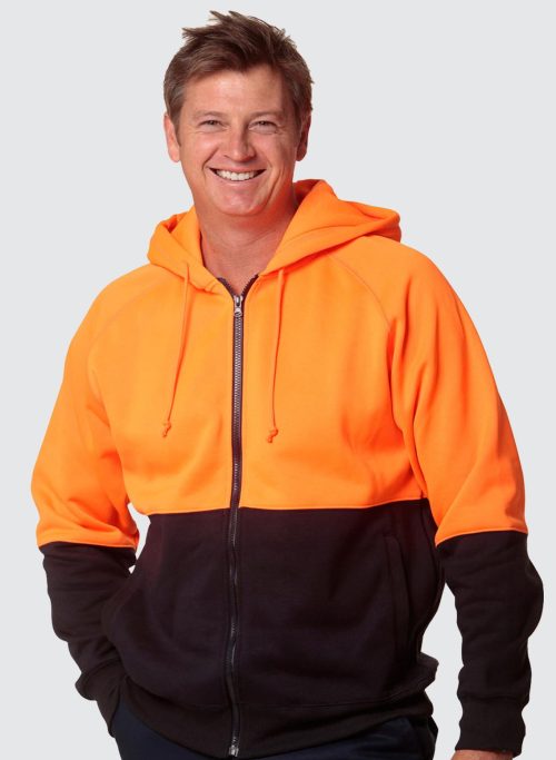 SW24 Men's High Visibility Two Tone Fleecy Hoodie