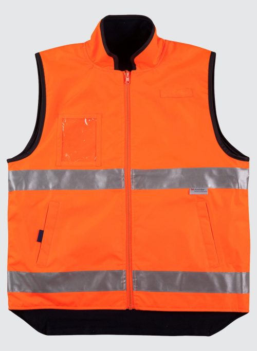 SW49 High Visibility Reversible Mandarine Collar Safety Vest