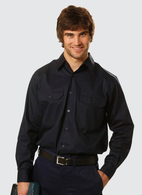 WT02 Cool-Breeze Long Sleeve Cotton Work Shirt